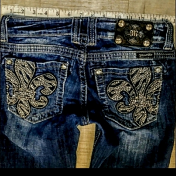 Miss Me Jeans Size 27 Low Rise Boot Cut Le Fleur - Picture 12 of 12